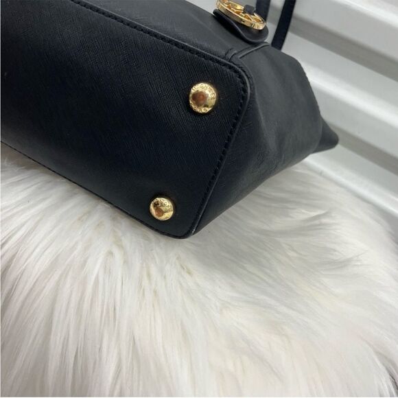 MICHAEL KORS Black Leather Pocket Jet Set Voyager Tote Laptop Work Shoulder Bag - Picture 9 of 10